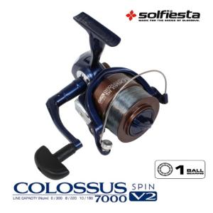 大型スピニングリール COLOSSUS SPIN V2 7000 ナイロン6号相当約300m糸