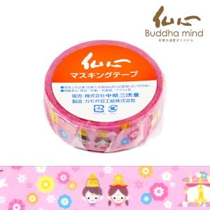 和柄 マスキングテープ カモ井加工紙 はすの花 1.5cm×10m 仏心