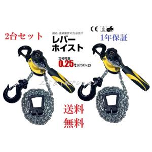 三方良し 2台セット レバーホイスト 250kg （0.25ton） チェーンホイスト 荷締め チェーンガッチャ チェーンブロック レバー式ブロック 高品質輸入直販品の商品画像