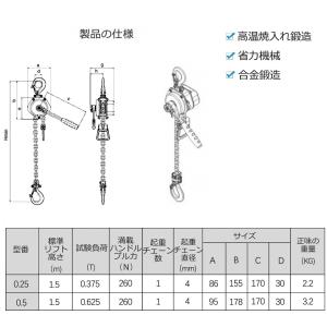 2台セット【1年保証】小型 軽量化 レバーホイ...の詳細画像4