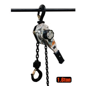 シルバー レバーホイスト1.6ton 1.6t 軽量チェーンレバーホイスト グレード100チェーン1.5m ミニレバー チェーンガッチャ レバーブロック 荷締機 チェンプラー