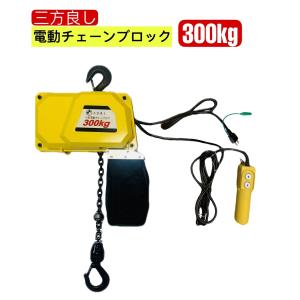 三方良し 電動チェーブロック300kg 揚程4m 電動ホイスト1速型 電気チェーンブロック 電動ホイスト 電源100V 50/60Hz対応 チェンブロック クレーン
