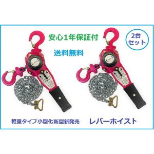 2台セット軽量タイプ 小型 レバーホイスト 1.0TON 1.0t（Lever