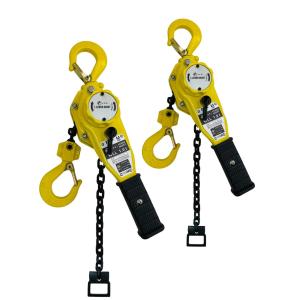 三方良し 2台 新発売イエロー色 レバーホイスト 1.0ton 1000kgチェーン3m チェーンブロック チェーンガッチャ レバーブロック 荷締機 チェンプラー軽量 小型化