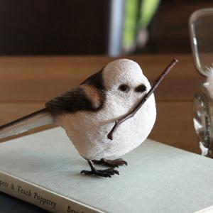 ポイント2倍)( リアルな文鳥のオブジェ 白文鳥・桜文鳥 ) シマエナガ