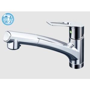 KVK KVK【節水型エコ水栓】流し台用シングルレバー式シャワー付き混合