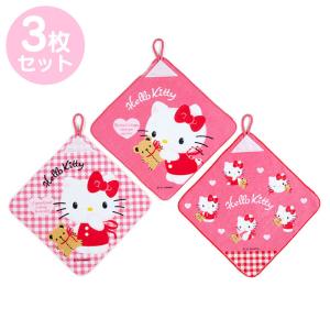 ハローキティ ループ付きハンドタオル3枚セット