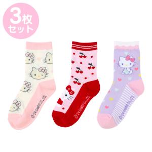 ハローキティ キッズソックス3足セット ピンク 16-18cm｜sanrio