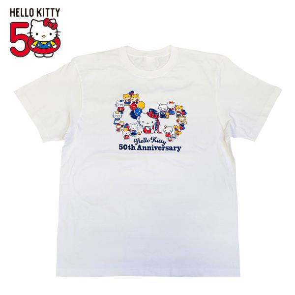 サンリオキャラクターズ Tシャツ（ハローキティ50周年） ホワイト