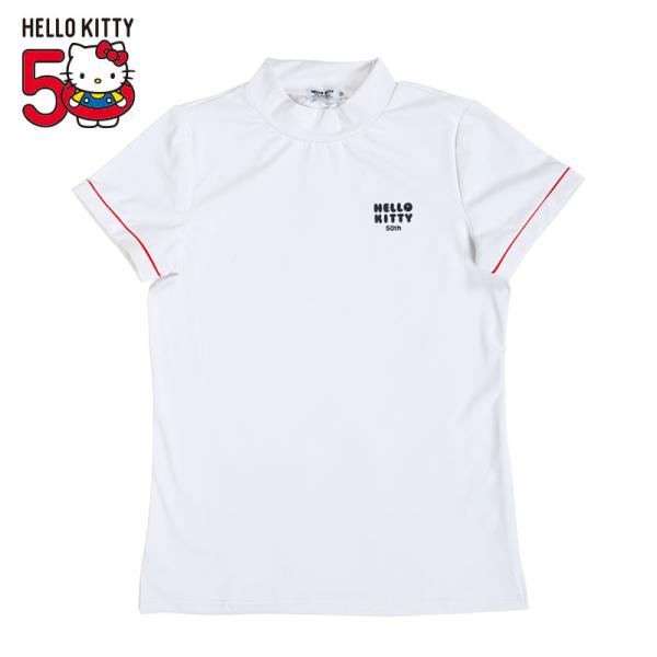 ハローキティ ゴルフモックネックTシャツ（ハローキティ50周年） ホワイト M