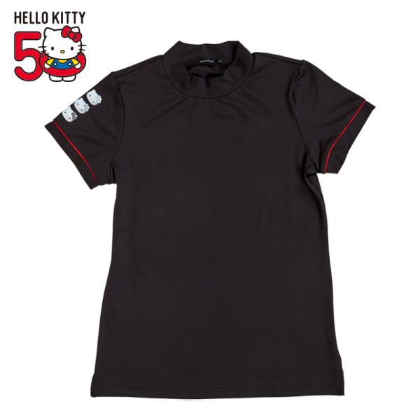 ハローキティ ゴルフモックネックTシャツ（ハローキティ50周年） ブラック L