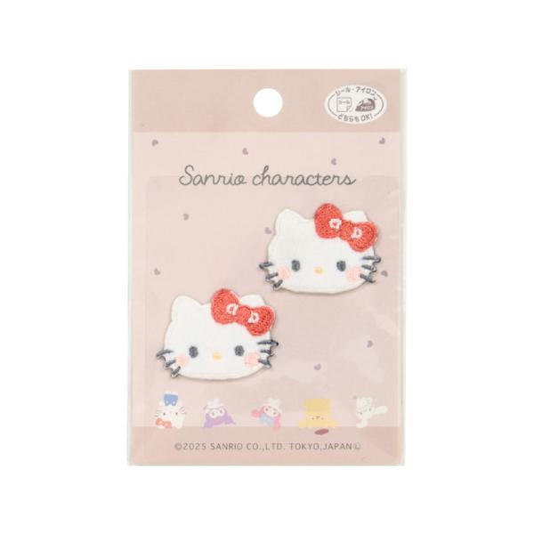 ハローキティ 2個入りワッペン カオ（アイロン・シール両用タイプ）