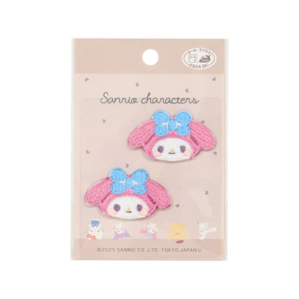 マイメロディ 2個入りワッペン カオ（アイロン・シール両用タイプ）