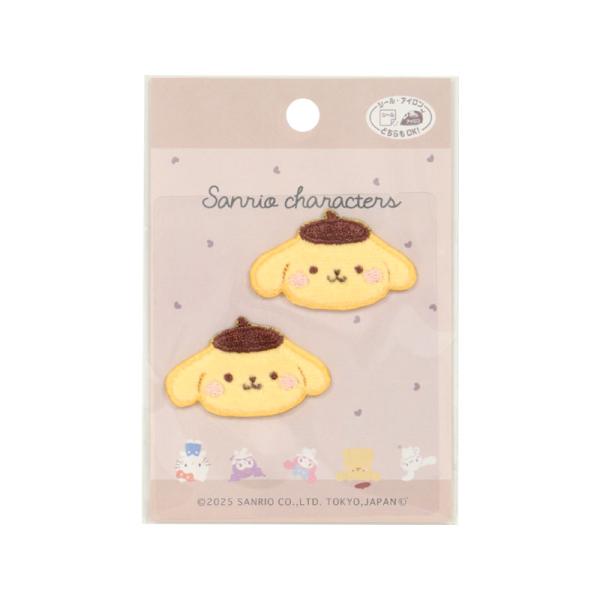 ポムポムプリン 2個入りワッペン カオ（アイロン・シール両用タイプ）