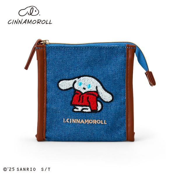 I.CINNAMOROLL（アイシナモロール） サガラ刺繍スクエアポーチ ライトブルー