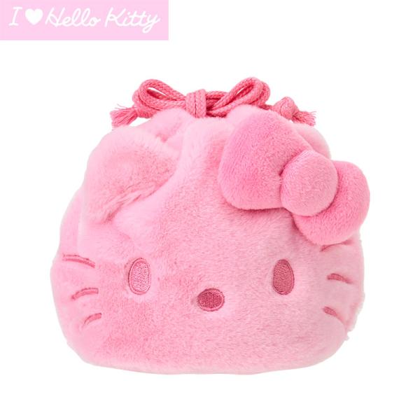 ハローキティ フェイス形巾着（I Love Hello Kitty） ピンク