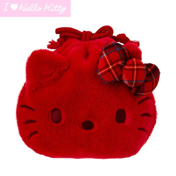 ハローキティ フェイス形巾着（I Love Hello Kitty） キャンディレッド