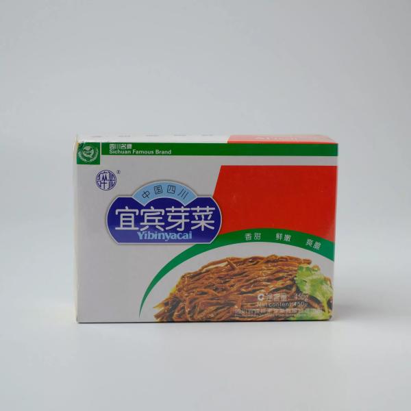 四川 宜賓芽菜（青菜の醤油漬け）ホール、450ｇ　青菜の芽を使って作る、四川省宜賓名産の漬物