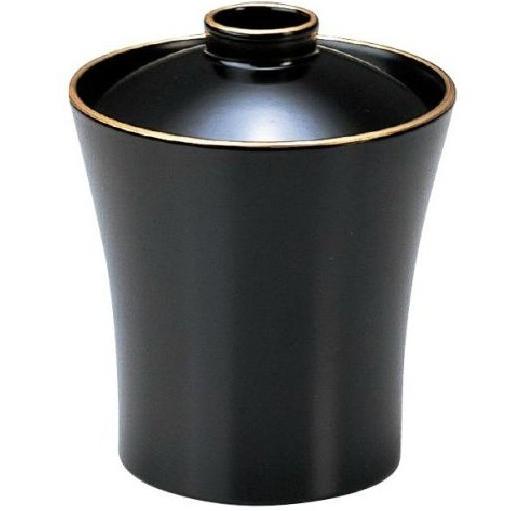 【代引不可】【木質】 水仙小吸椀 消黒天金内黒 親・蓋　2-232-12　φ80*H93(mm)