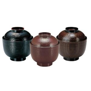 汁椀 蓋付き 小振り 線引き箸洗椀（小） 溜内黒 ABS樹脂 f8-151-5