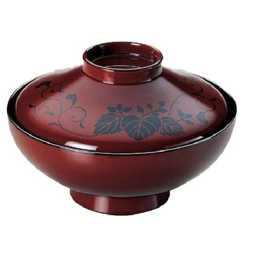 【代引不可】【木質】 平富士吸物椀  一分溜桐唐草内黒  親・蓋  2-278-4　φ121*H80...