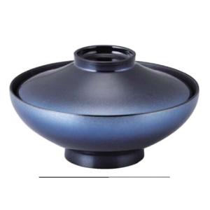 【代引不可】【木質】 平富士煮物椀  深海ぼかし内黒  親・蓋  2-284-2　φ135*H80(...