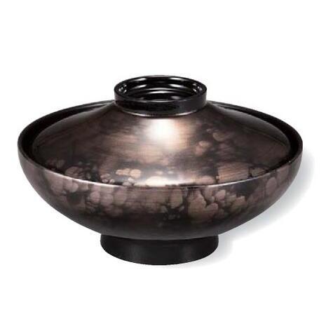 【代引不可】【木質】 平富士煮物椀  グレー刷毛八雲内黒  親・蓋  2-284-5　φ135*H8...