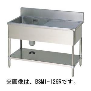 【代引不可】【新品】【送料無料】マルゼン 一槽水切付シンク(バックガードあり) BSM1-186R　...