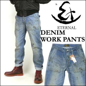 ETERNAL エターナル メンズジーンズ デニム ワークパンツ ライトインディゴ ベイカーパンツ ...