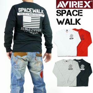 AVIREX アビレックス メンズ Tシャツ クルーネック長袖Tシャツ SPACE WALK ミリタリー 6183517