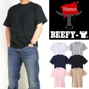 Hanes ヘインズ ビーフィー Tシャツ BEEFY-T ポケット付き 半袖 パックTシャツ 無地 メンズ レディース ユニセックス H5190｜sanshin