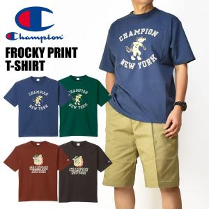 Champion チャンピオン フロッキープリント 半袖Tシャツ メンズ レディース ユニセックス C3-B329