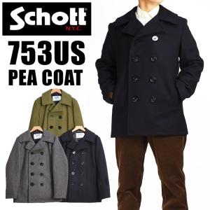 Schott ショット Pコート ピーコート ウール メルトン PEACOAT メンズ Made in USA 753US 740N 7118 782-3954022｜sanshin