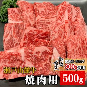 期間限定牛スジ付き 瀬戸山麓牛 カタロース リブロース 焼肉用 500g お取り寄せ：s04｜sansonichiba