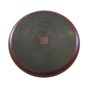 鎌倉彫 7寸丸盆 網代刀痕 伝統工芸品 お盆 ...の詳細画像3