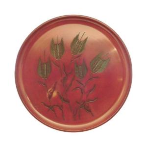 鎌倉彫 7寸切立盆 花鳥図 伝統工芸品 お盆 おしゃれ プレゼント 贈り物
