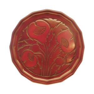 鎌倉彫 7寸切立盆 花鳥図 伝統工芸品 お盆 おしゃれ プレゼント 贈り物