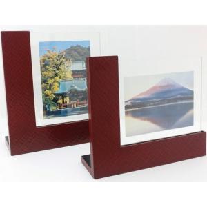 山田平安堂 写真立て/フォトスタンド（大） 隅金 フォトフレーム/漆