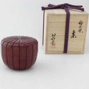 茶道具 なつめ 薄器 上 桑中次茶器 和巾棗 内金箔張 裏千家用 中次 茶道具 なつめ お薄器 上 本桑 中次茶器 和巾棗 内金箔張 裏千