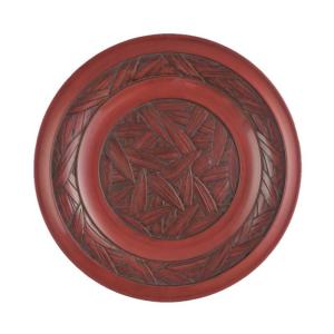鎌倉彫 7寸丸盆 椿 伝統工芸品 お盆 おしゃれ プレゼント 贈り物