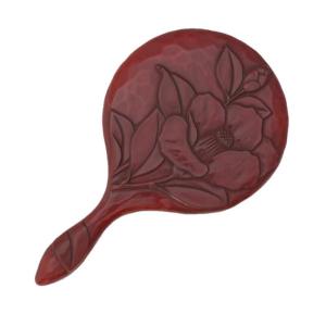 鎌倉彫 姫鏡 長手 椿 伝統工芸品 手鏡 おし...の詳細画像1