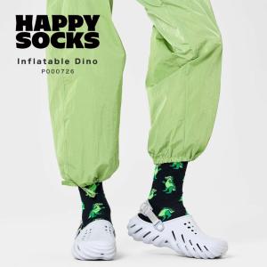 Happy Socks ハッピーソックス 靴下 レディース メンズ おしゃれ ソックス くつ下 Inflatable Dino P000726 可愛い クルー丈 クルーソックス｜sansuiya