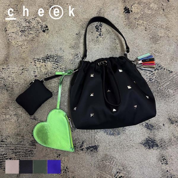 cheek バッグ 巾着バッグ ショルダー レディース 2way 巾着 無地 ショルダーバッグ 軽い...