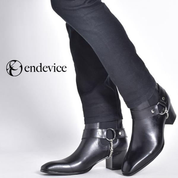 リングブーツ ブーツ メンズ 本革 ブランド 厚底 革 ヒールブーツ ショートブーツ サイドゴアブー...