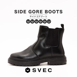 SVEC（シュベック） ブーツ チャンキーソール サイドゴアブーツ メンズ