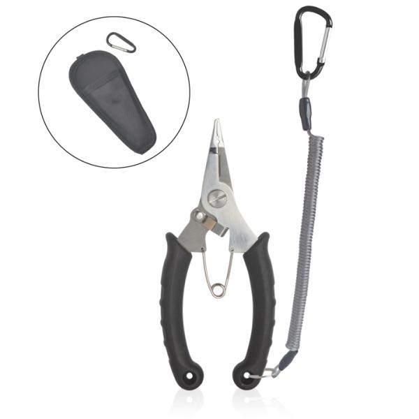 フィッシングプライヤー ブラック　フィッシングツール　小さいリングに対応　釣り用ペンチ 　カラビナ ...