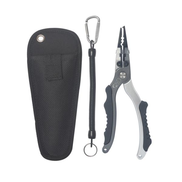 フィッシングプライヤー 　グレー　フィッシングツール　ガーグリップ　カバー付き　ペンチ　釣り　ルアー...