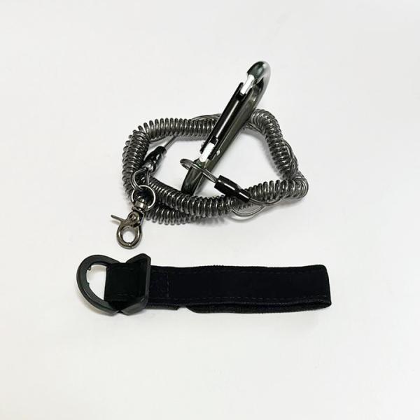 スパイラルコード ストラップ付き 1個 竿の落下防止 尻手ロープ ワイヤー内蔵