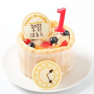 1歳 ケーキ 1歳誕生日ケーキ ファーストバースデーケーキ スマッシュケーキ 誕生日ケーキ ケーキ 誕生日 デコレーションケーキ バースデー Birth time付き 3号｜santa-angela