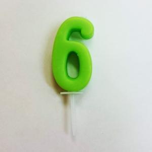 数字のローソク6（ナンバーキャンドル） 記念日のケーキにセットでご利用の場合送料無料となります